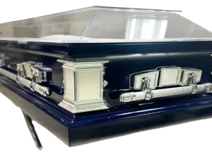 Clarity Clear Casket Navy Blue