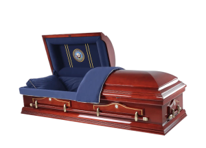 Hero Navy Wood Casket